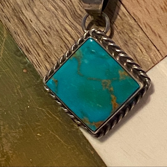 Bill Mex Dineh’ Sterling Turquoise Necklace - Picture 3 of 5